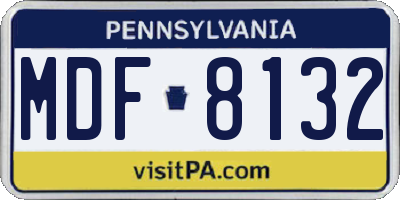 PA license plate MDF8132