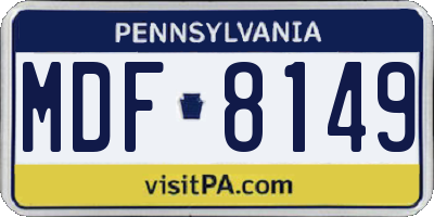 PA license plate MDF8149