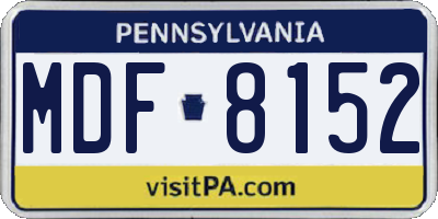 PA license plate MDF8152