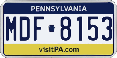 PA license plate MDF8153