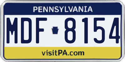PA license plate MDF8154