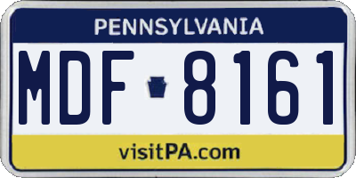 PA license plate MDF8161
