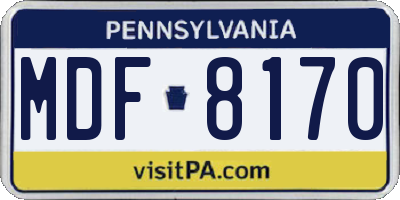 PA license plate MDF8170