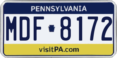 PA license plate MDF8172