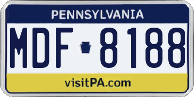 PA license plate MDF8188