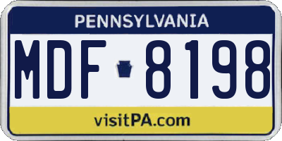 PA license plate MDF8198