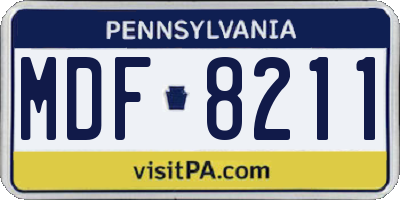 PA license plate MDF8211