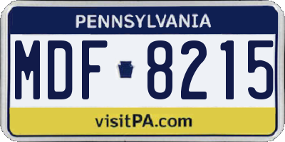 PA license plate MDF8215