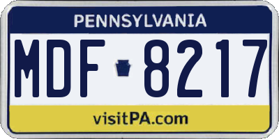 PA license plate MDF8217