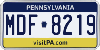 PA license plate MDF8219