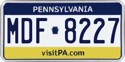 PA license plate MDF8227