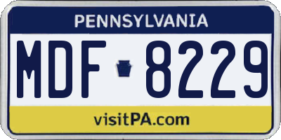PA license plate MDF8229