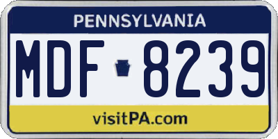 PA license plate MDF8239