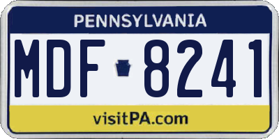 PA license plate MDF8241
