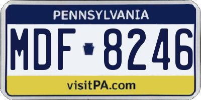 PA license plate MDF8246