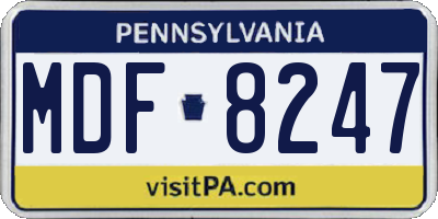 PA license plate MDF8247