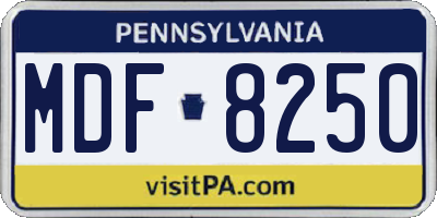 PA license plate MDF8250