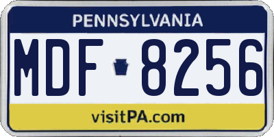 PA license plate MDF8256