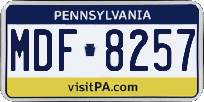 PA license plate MDF8257