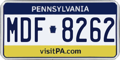 PA license plate MDF8262