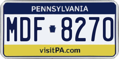 PA license plate MDF8270