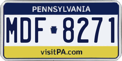 PA license plate MDF8271