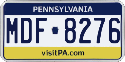 PA license plate MDF8276