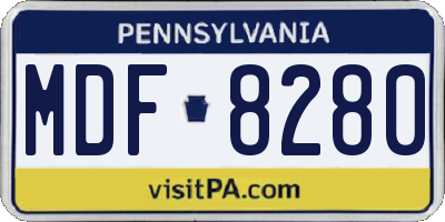 PA license plate MDF8280