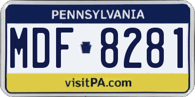 PA license plate MDF8281