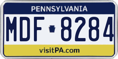 PA license plate MDF8284