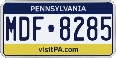 PA license plate MDF8285