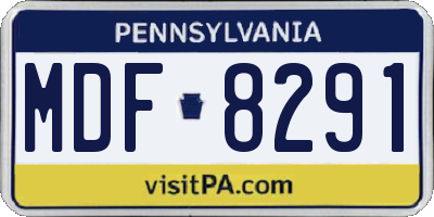 PA license plate MDF8291