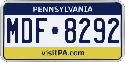 PA license plate MDF8292