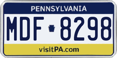 PA license plate MDF8298