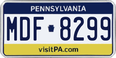 PA license plate MDF8299