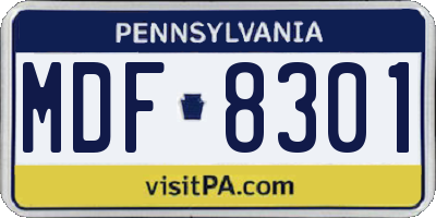 PA license plate MDF8301
