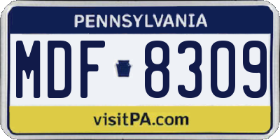 PA license plate MDF8309