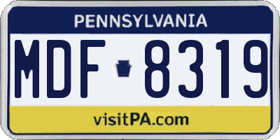 PA license plate MDF8319