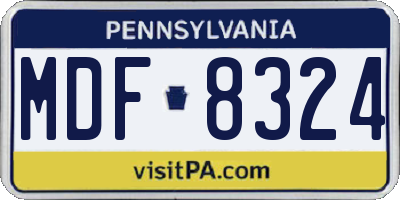 PA license plate MDF8324