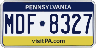 PA license plate MDF8327