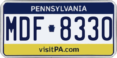 PA license plate MDF8330
