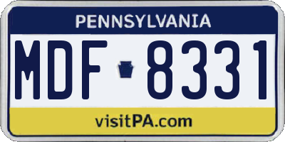 PA license plate MDF8331