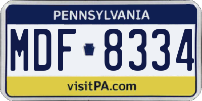 PA license plate MDF8334