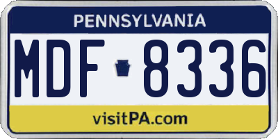 PA license plate MDF8336