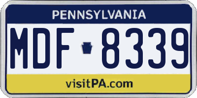 PA license plate MDF8339