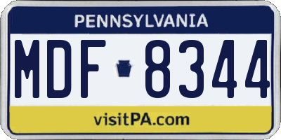PA license plate MDF8344