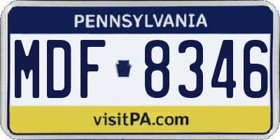 PA license plate MDF8346
