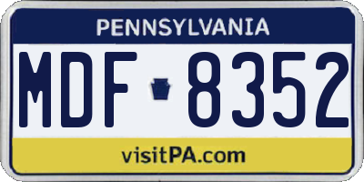 PA license plate MDF8352