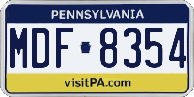 PA license plate MDF8354