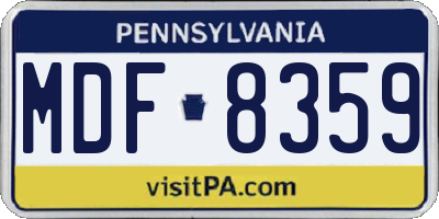 PA license plate MDF8359
